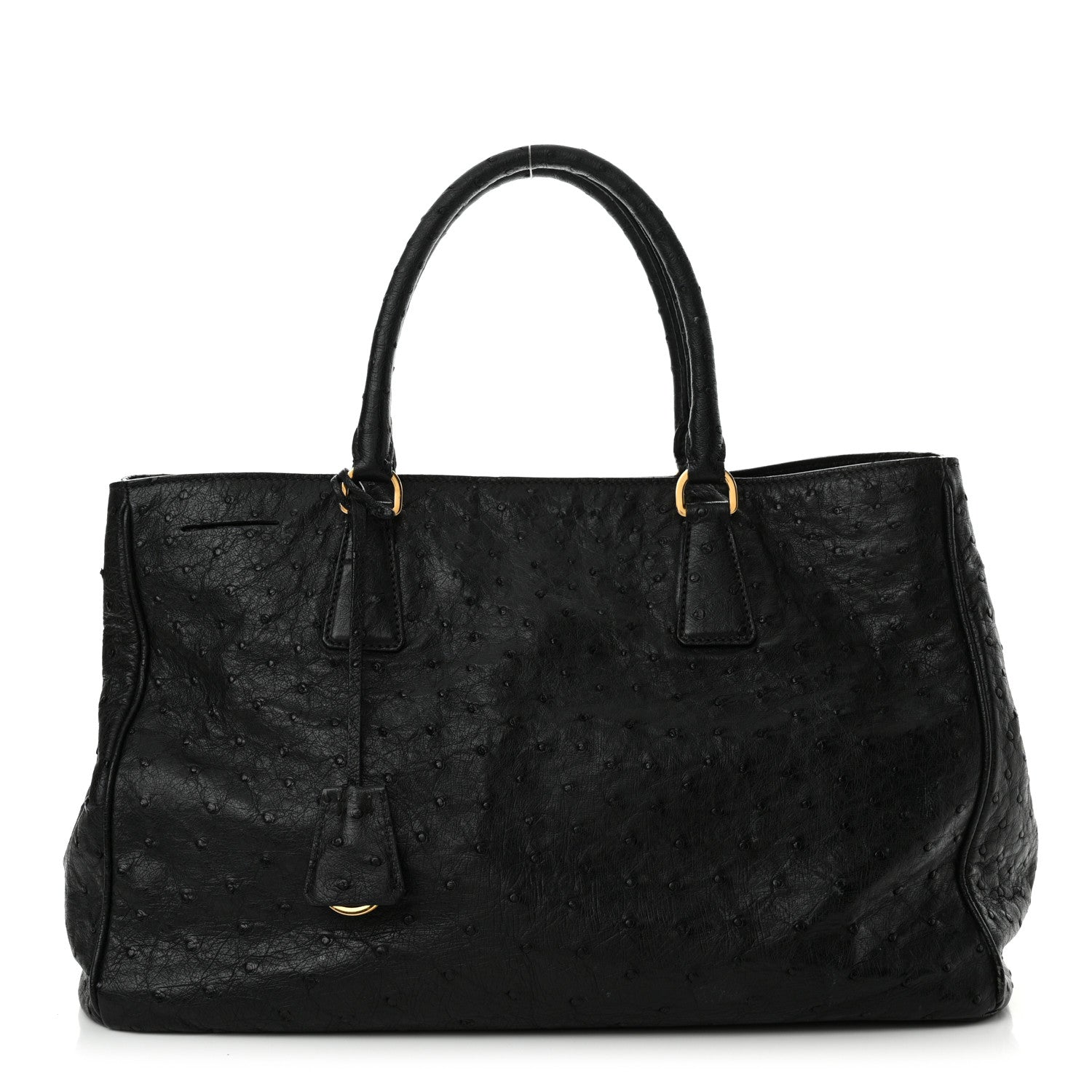 Prada Ostrich Tote Black 1 of 20
