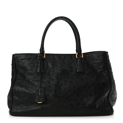 Prada Ostrich Tote Black 1 of 20