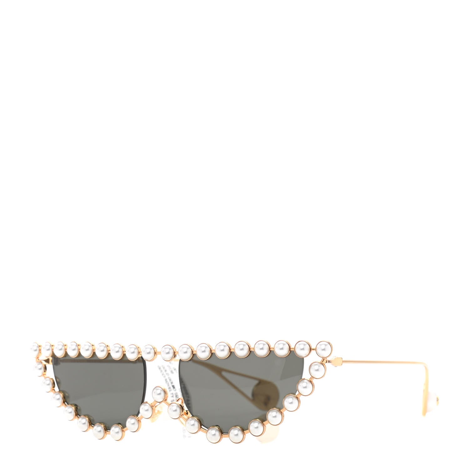 Gucci Metal Pearl Cat Eye Sunglasses GG0364S Gold 1 of 8