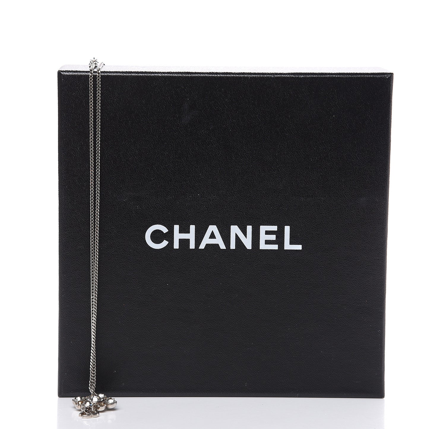 Crystal CC Drop Pendant Necklace Silver