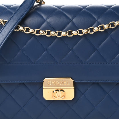 Chanel Lambskin Quilted Large Chic With Me Flap Navy 10 of 10