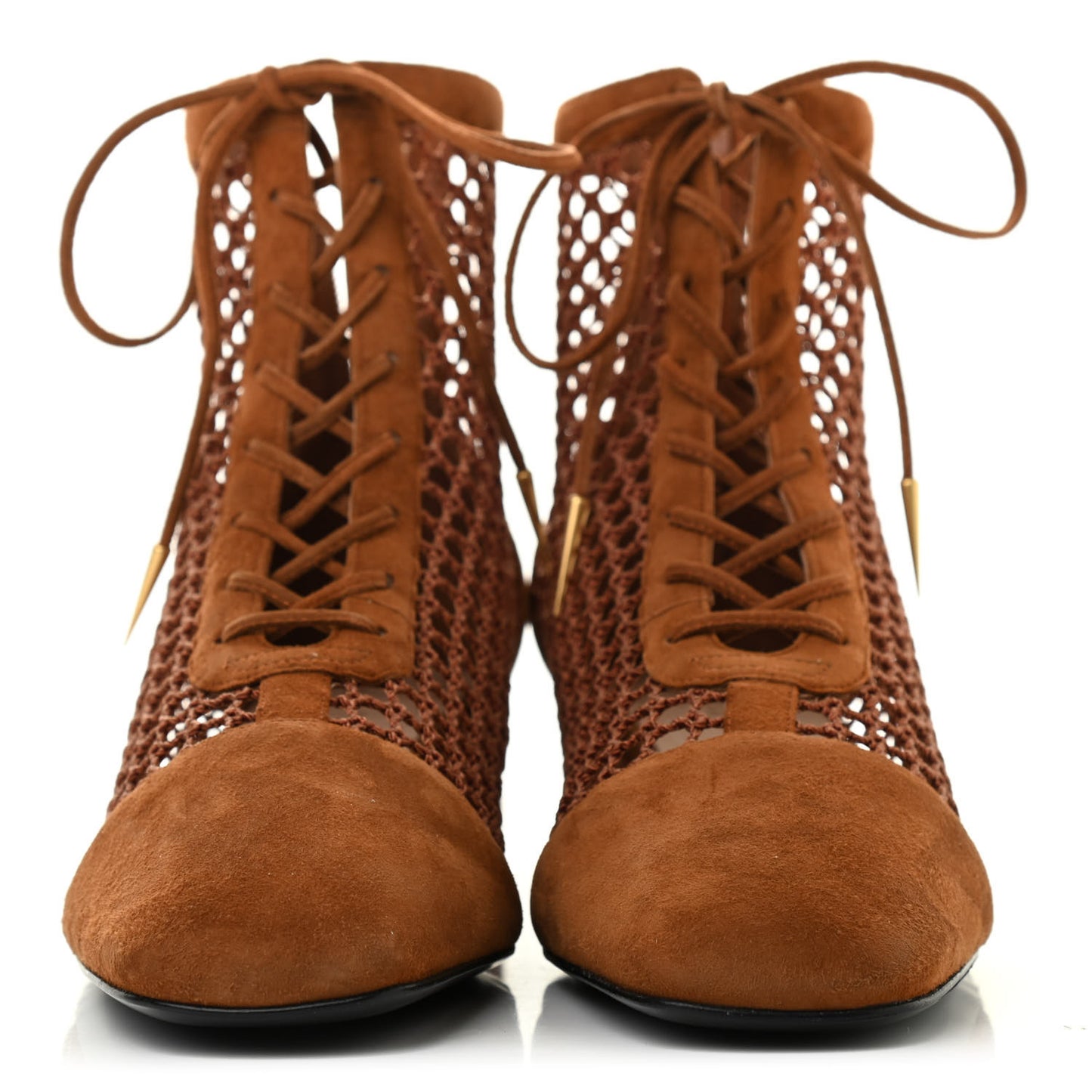 Suede Resille Naughtily-D 30mm Ankle Boots 40.5 Golden Brown