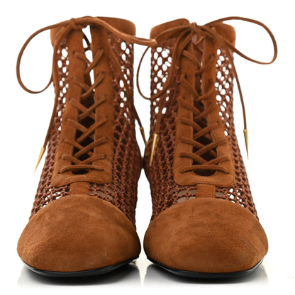 Christian Dior Suede Resille Naughtily-D 30mm Ankle Boots 40.5 Golden Brown 2 of 8