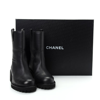 Chanel Calfskin CC Ankle Boots 39 Black 12 of 12