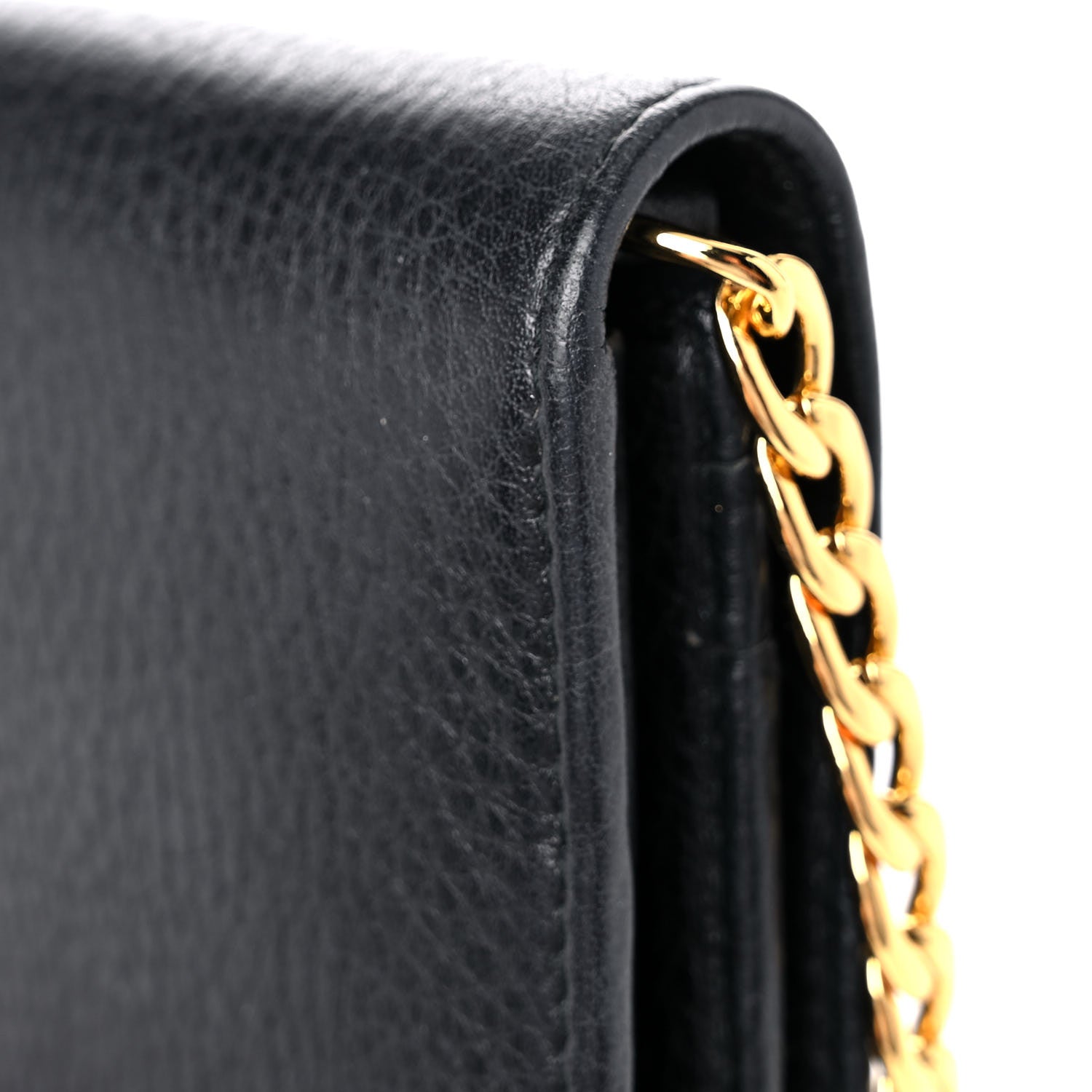 Prada Vitello Daino Chain Wallet Black 12 of 12
