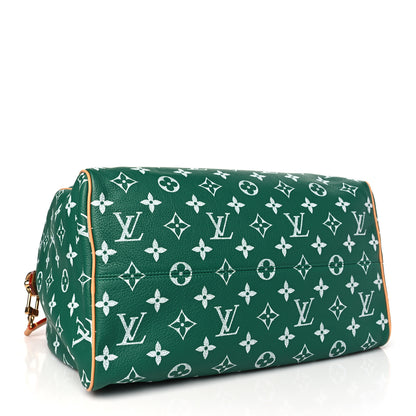 Louis Vuitton LOUIS VUITTON Calfskin Monogram Speedy P9 Bandouliere 40 Green 5 of 10