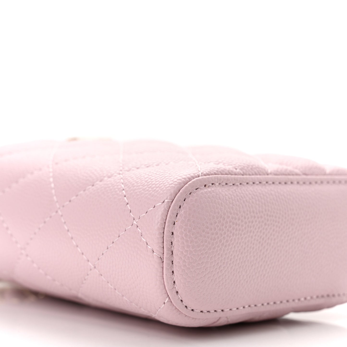 Caviar Quilted Vertical Coco Beauty Vanity Case With Chain Pale Pink
