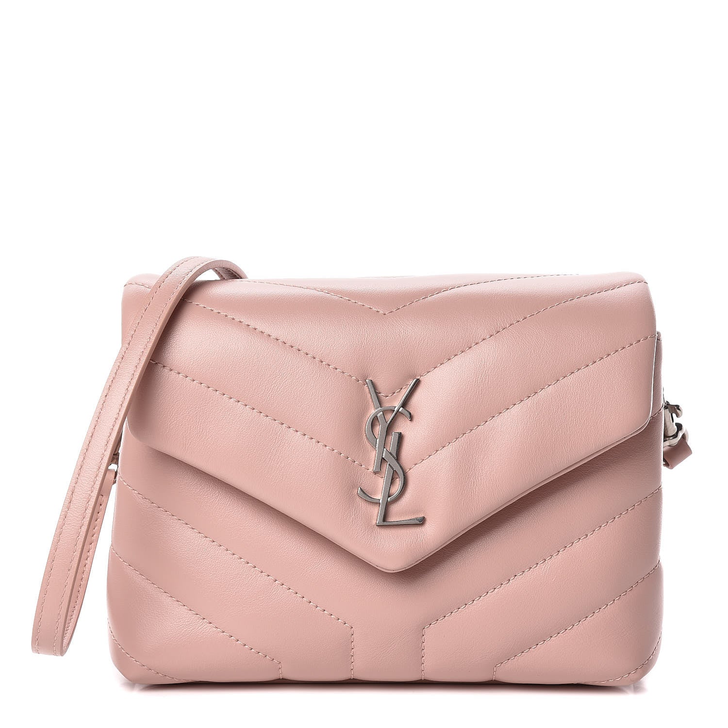 Saint Laurent Calfskin Y Quilted Monogram Toy Loulou Crossbody Bag Tender Pink 1 of 12