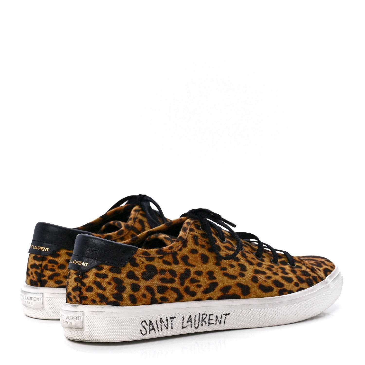 Saint Laurent Canvas Leopard Print Malibu Low Top Sneaker 44 Brown 4 of 8