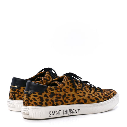 Saint Laurent Canvas Leopard Print Malibu Low Top Sneaker 44 Brown 4 of 8