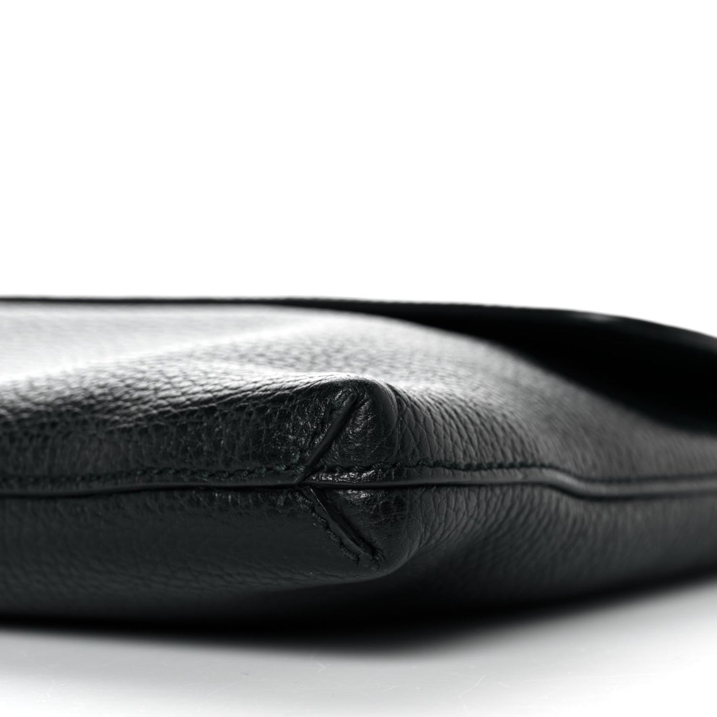 Pebbled Calfskin Large Portfolio Clutch Black