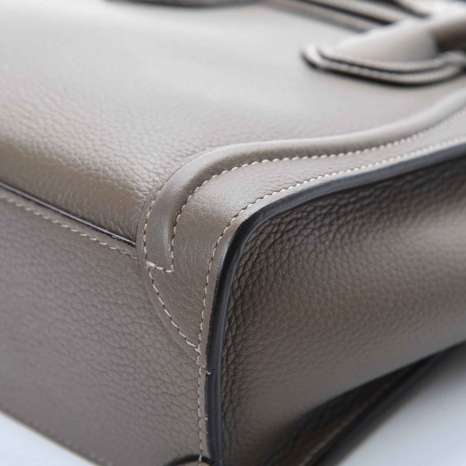 Celine Drummed Calfskin Nano Luggage Souris 10 of 13