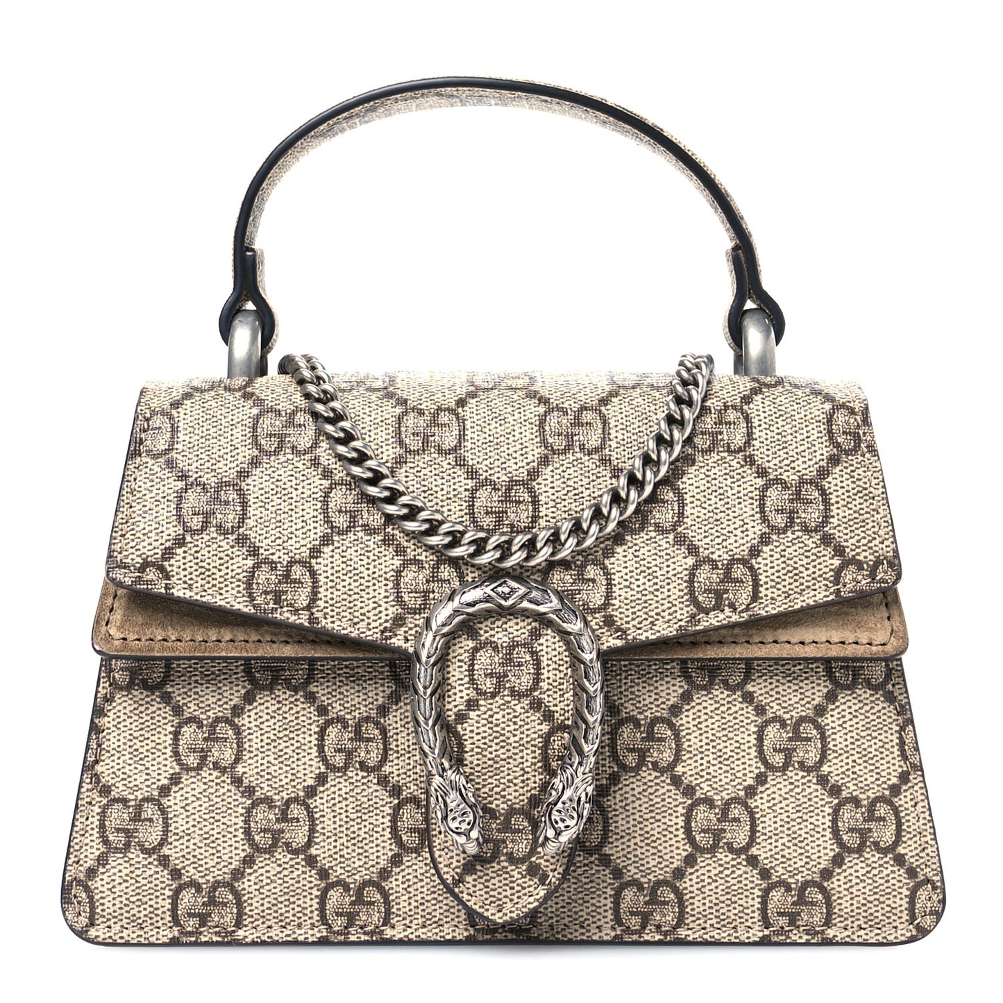 GG Supreme Monogram Mini Dionysus Top Handle Bag Beige Ebony Taupe
