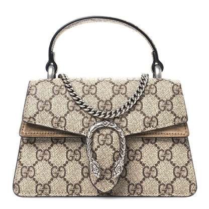 Gucci GG Supreme Monogram Mini Dionysus Top Handle Bag Beige Ebony Taupe 7 of 10