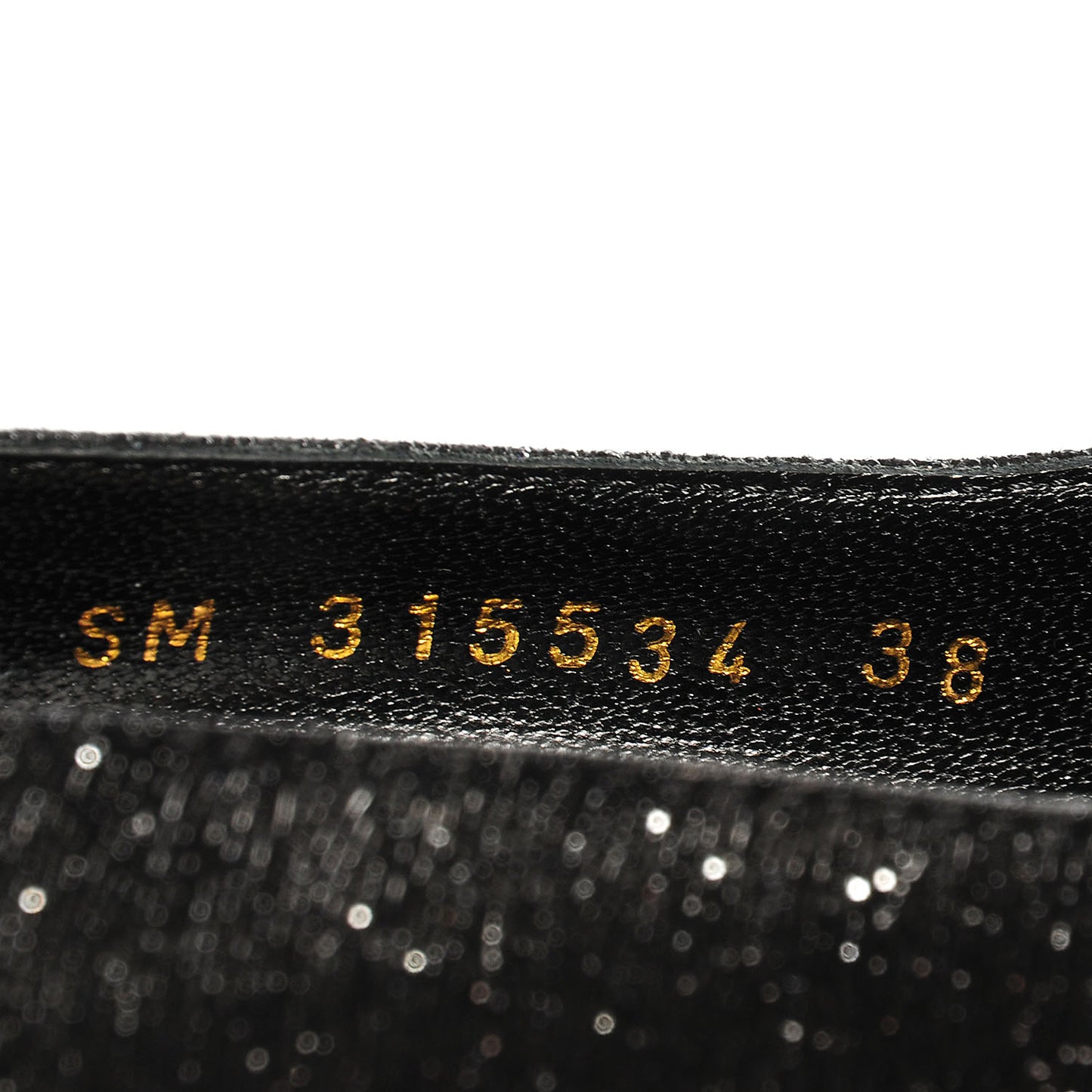 Glitter Goatskin Paris 105 Pump 38 Black Silver