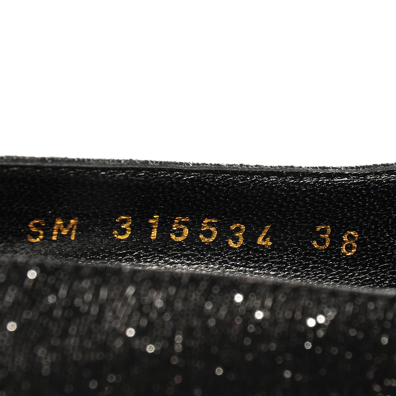 Saint Laurent Glitter Goatskin Paris 105 Pump 38 Black Silver 8 of 8