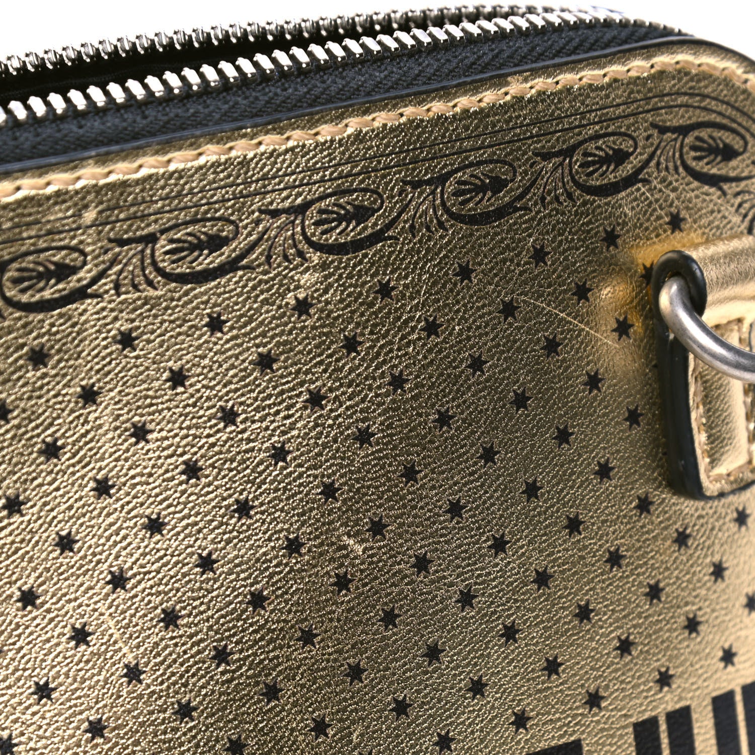 Gucci X SEGA Calfskin GUCCY Stars Mini Dome Shoulder Bag Gold 5 of 5