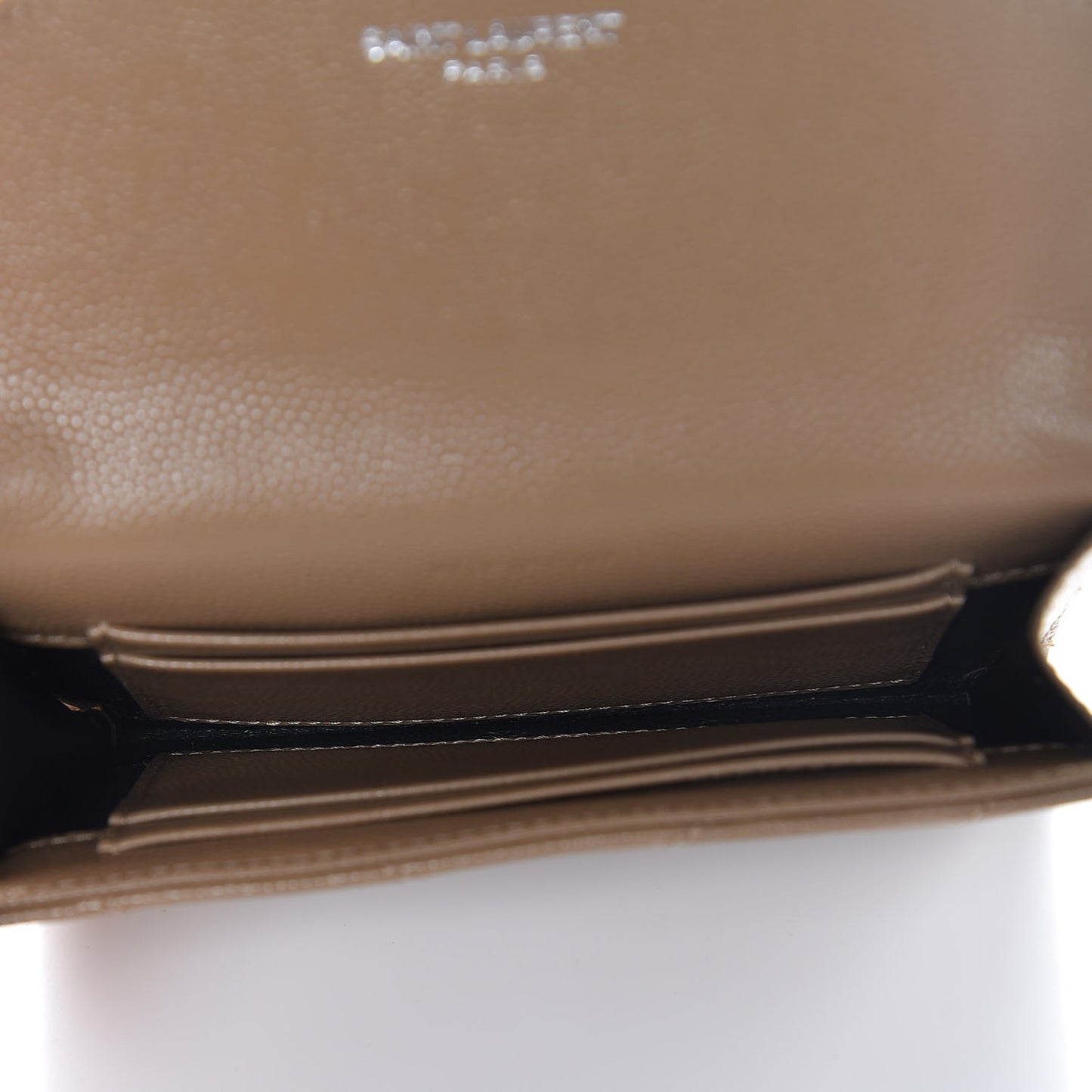Grain De Poudre Matelasse Chevron Small Monogram Envelope Wallet Dark Beige