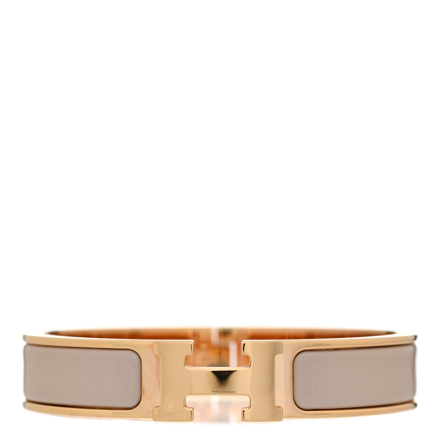Enamel Narrow Clic Clac H Bracelet PM Beige Rose