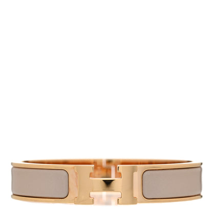 Hermes Enamel Narrow Clic Clac H Bracelet PM Beige Rose 1 of 5