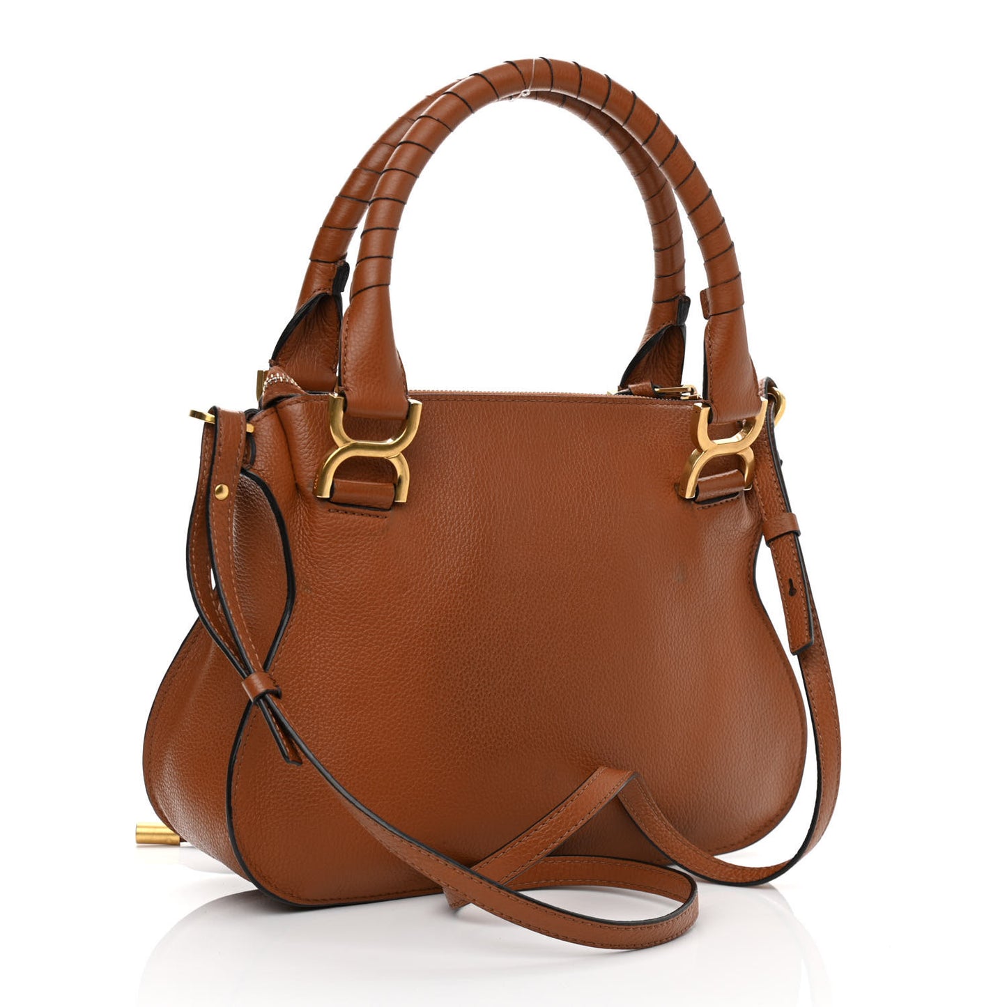 Calfskin Small Marcie Satchel Tan