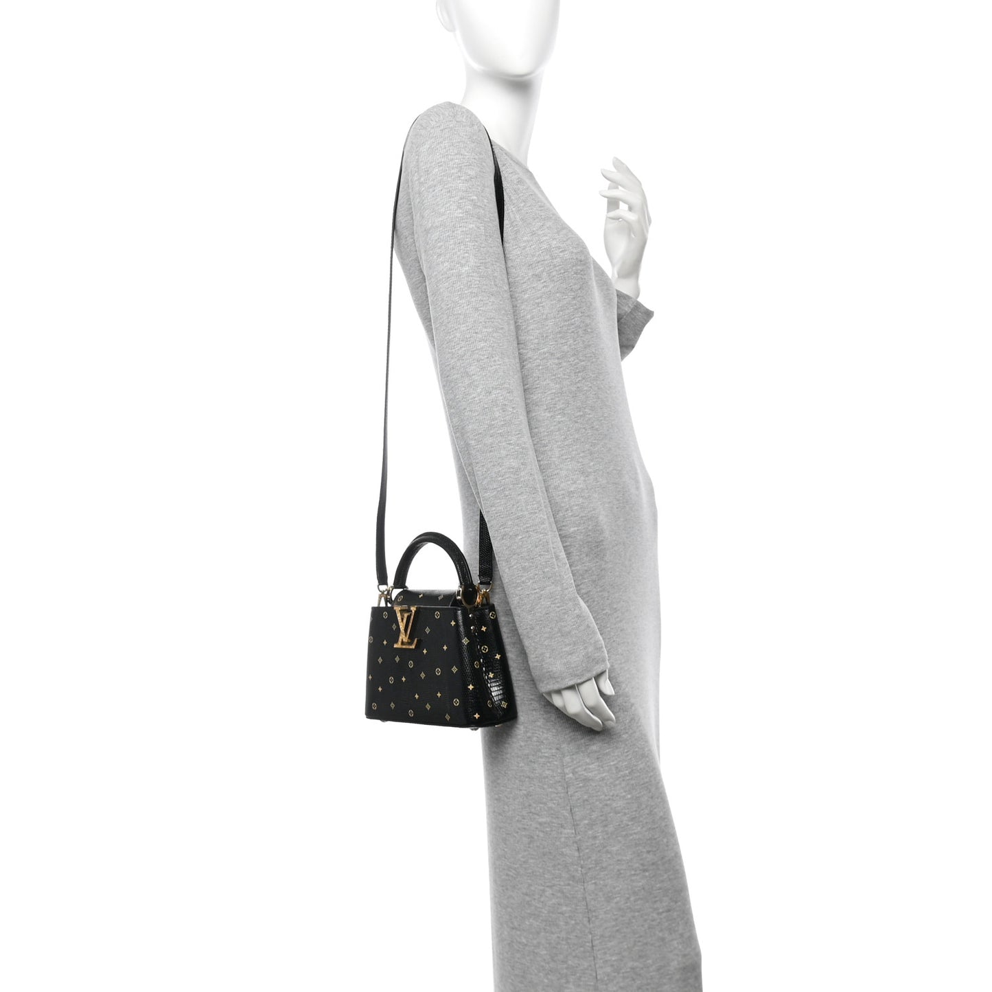 Lizard Capucines Mini Black