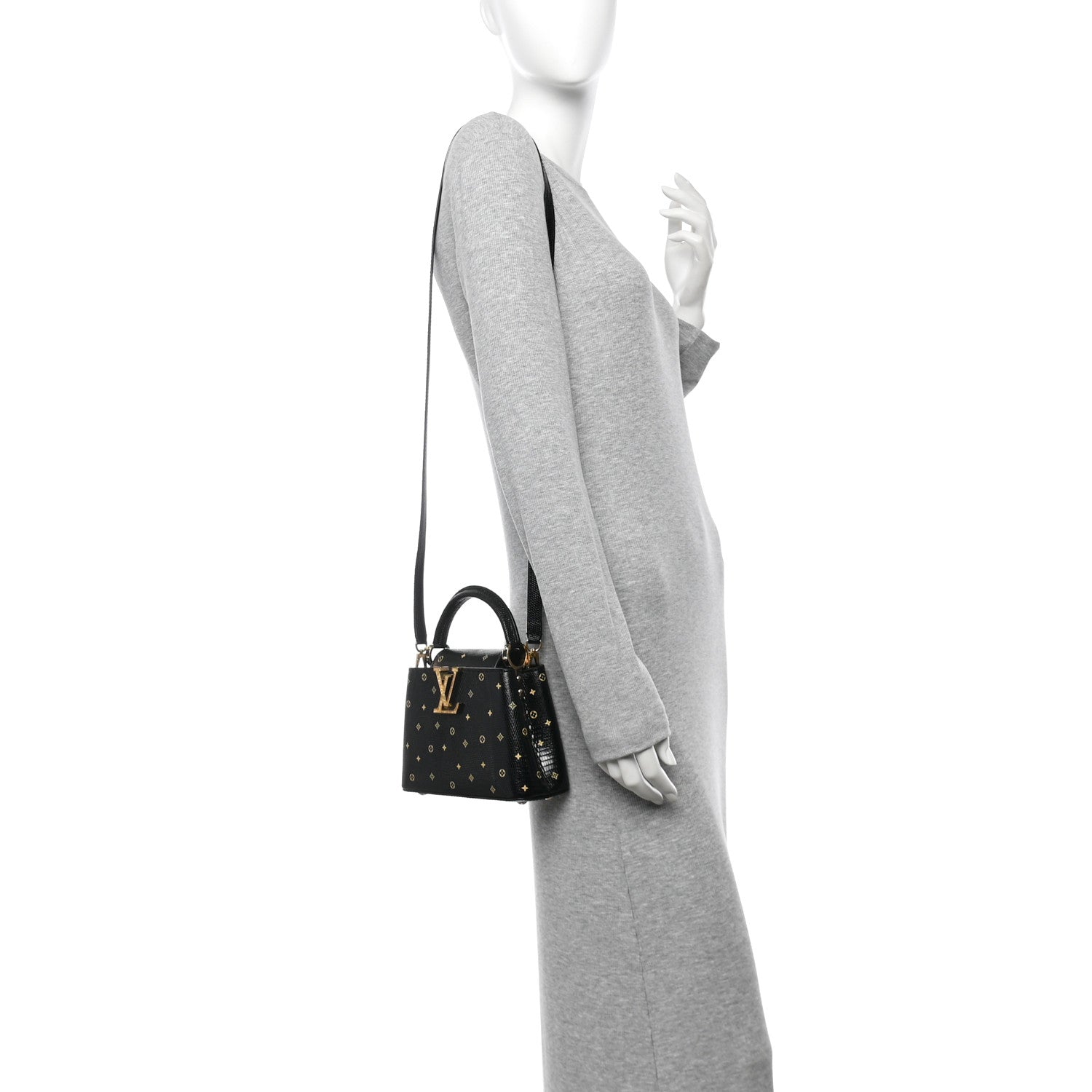Louis Vuitton Lizard Capucines Mini Black 2 of 9