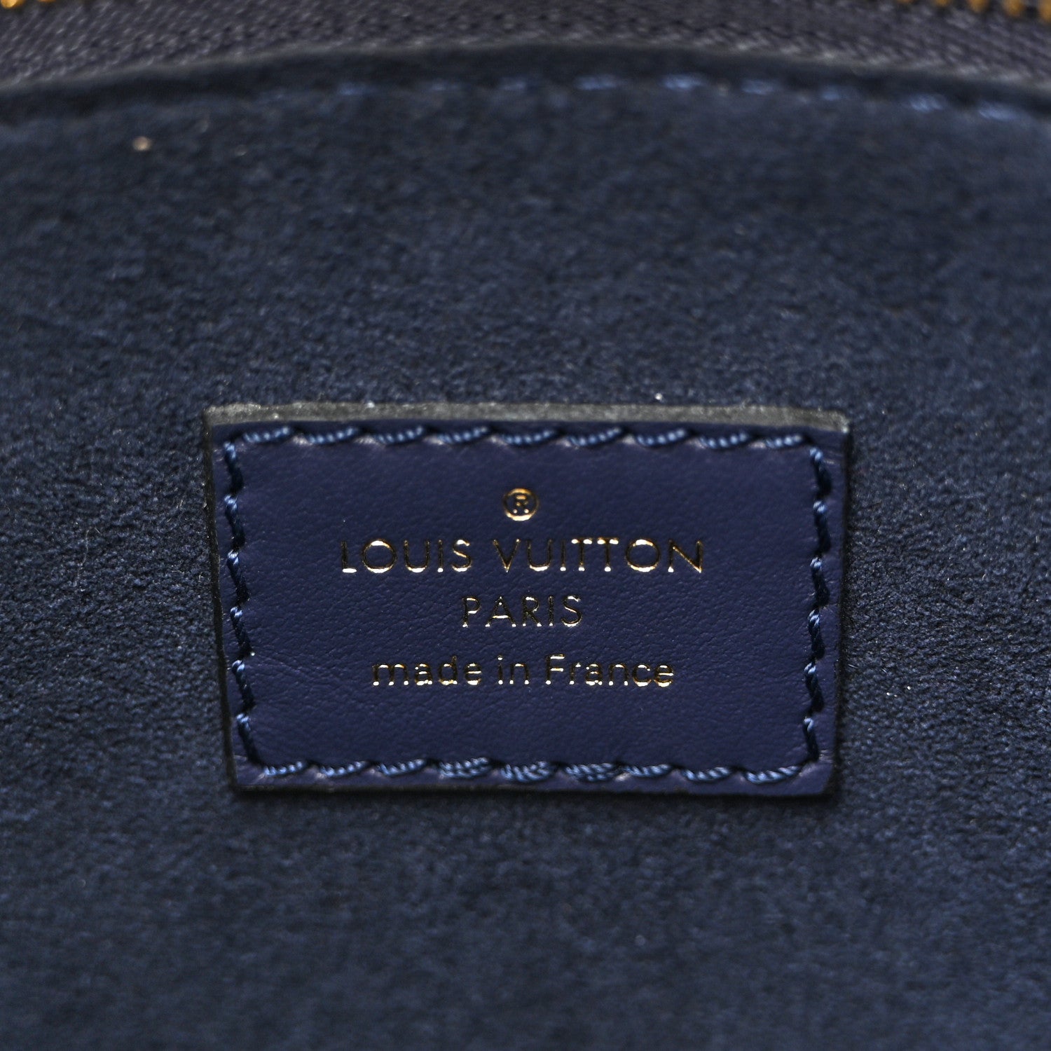 Louis Vuitton Calfskin Mahina Braided On My Side MM Navy 6 of 11