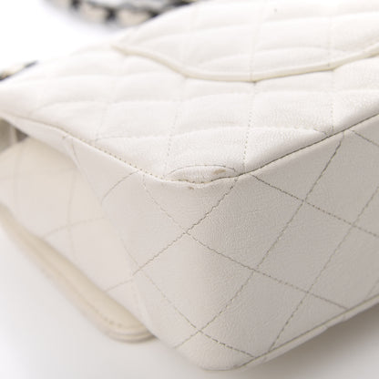 Chanel Crumpled Calfskin Quilted Medium Double Flap White 12 of 14
