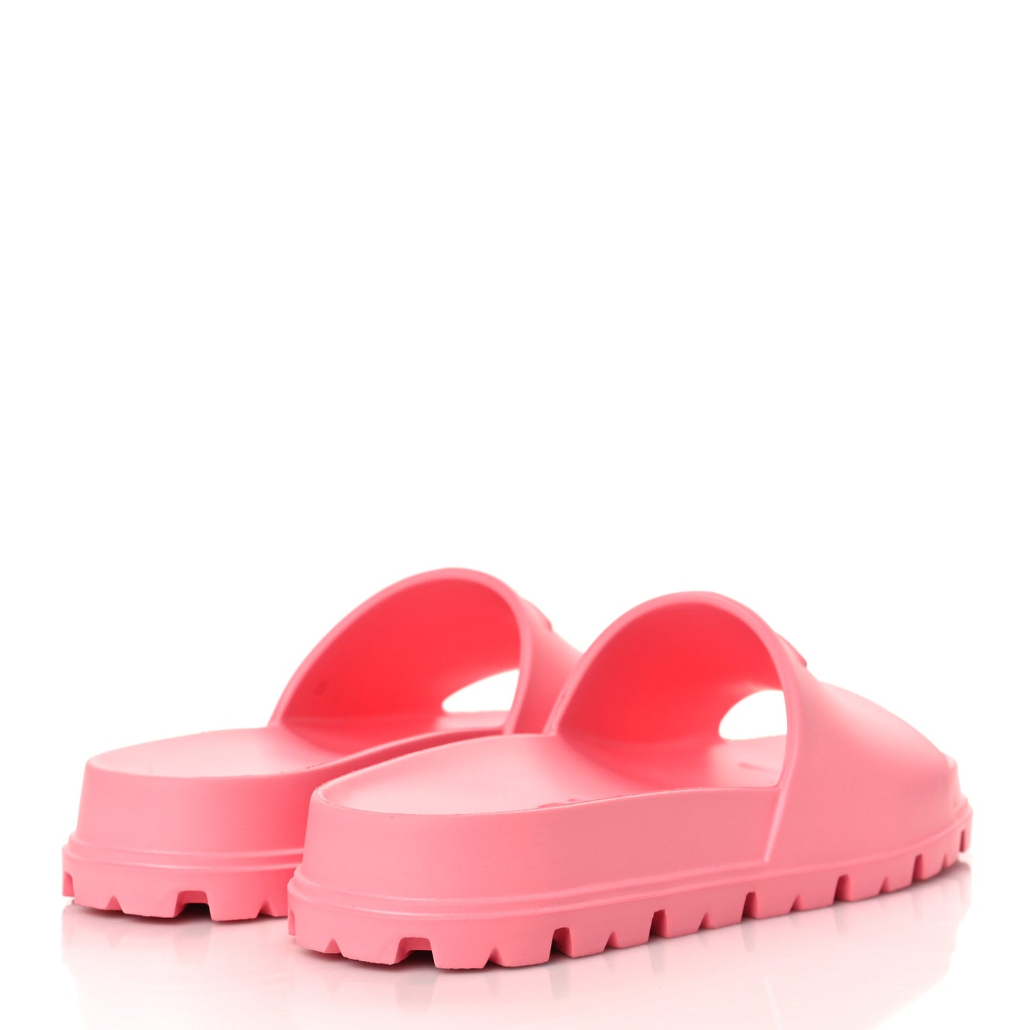 EVA Rubber Triangle Logo Embossed Womens Lug Sole 20mm Slide Sandals 39 Begonia