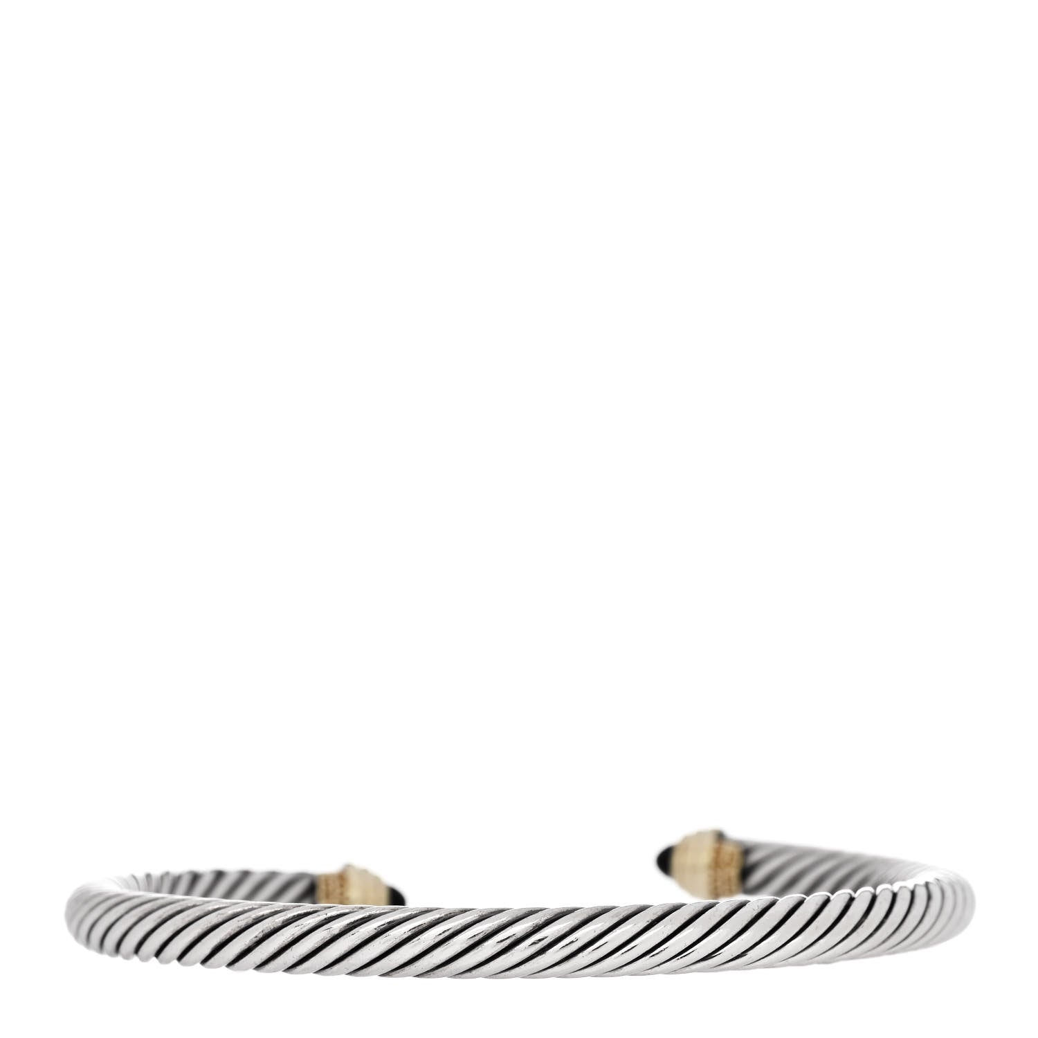 David Yurman Sterling Silver 14K Yellow Gold Black Onyx 5mm Cable Classics Petite Color Bracelet 3 of 4
