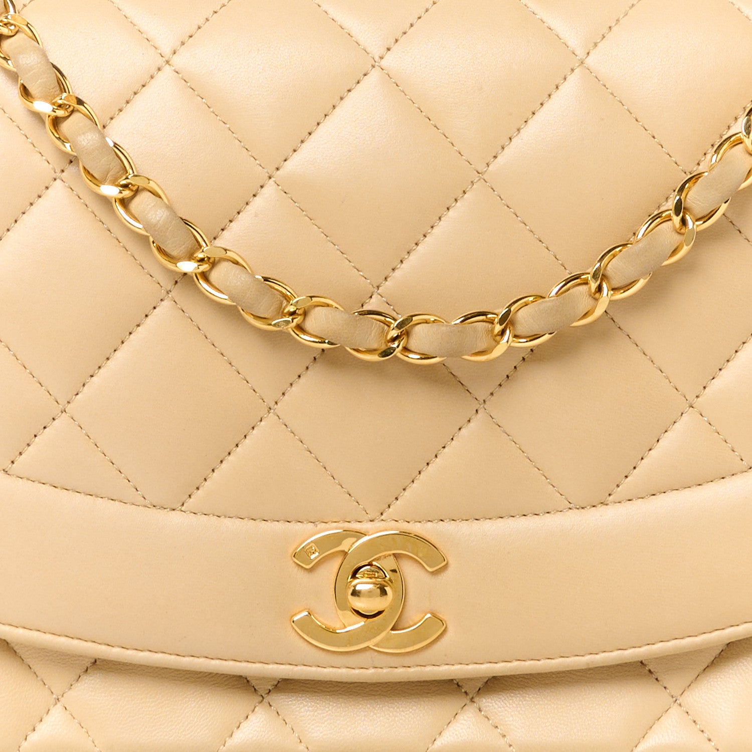 Chanel Lambskin Quilted Medium Single Flap Beige 10 of 13