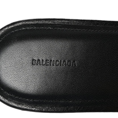 Balenciaga Agneau Arena Cagole Flat Slide Sandals 39 Black 8 of 10