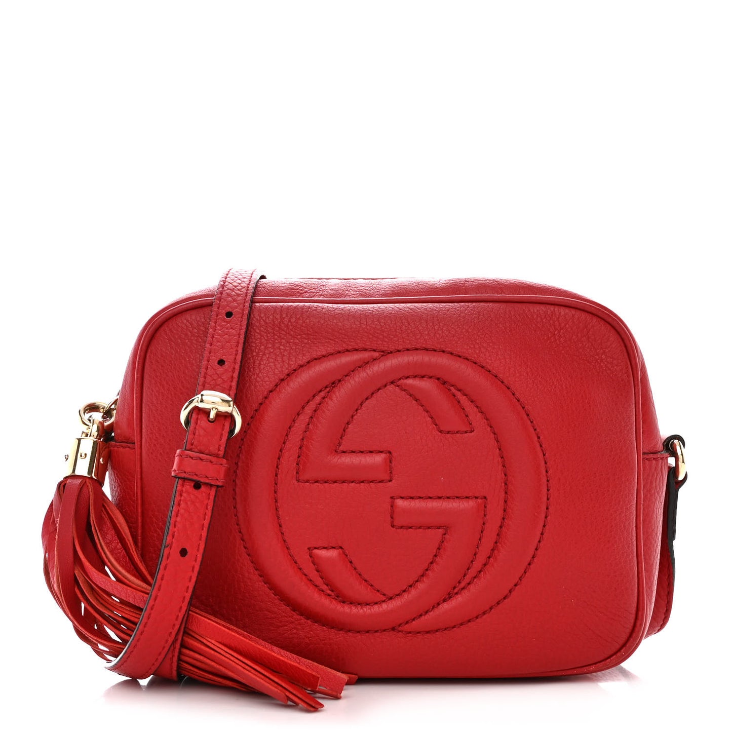 Pebbled Calfskin Small Soho Disco Bag Tabasco Red