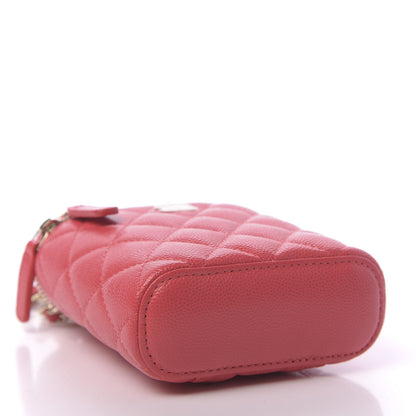 Chanel Caviar Quilted Small Vertical Coco Beauty Vanity Case With Chain Red 4 of 10