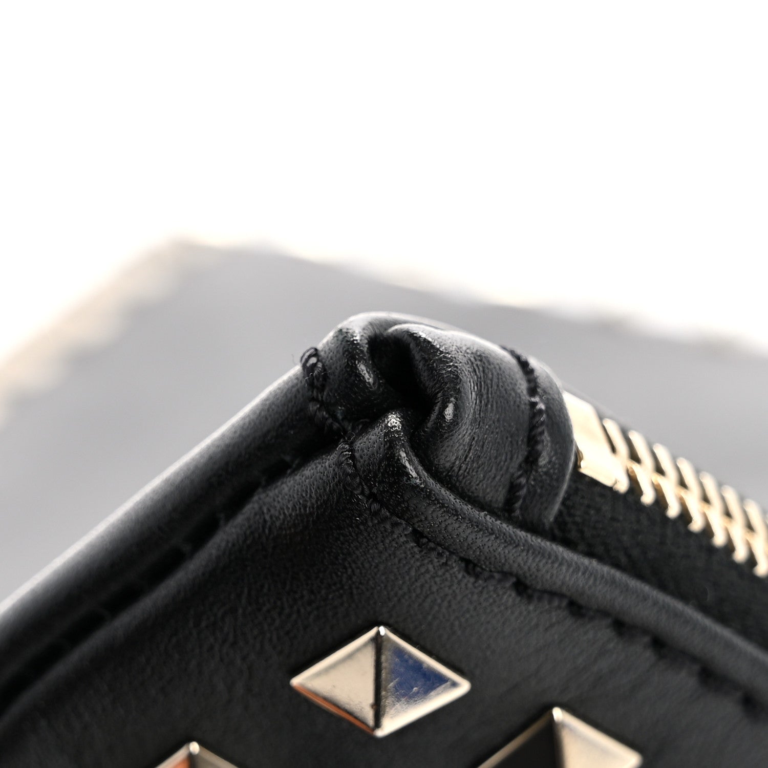 Valentino Garavani Vitello Large Rockstud Zip Wristlet Pouch Black 12 of 13