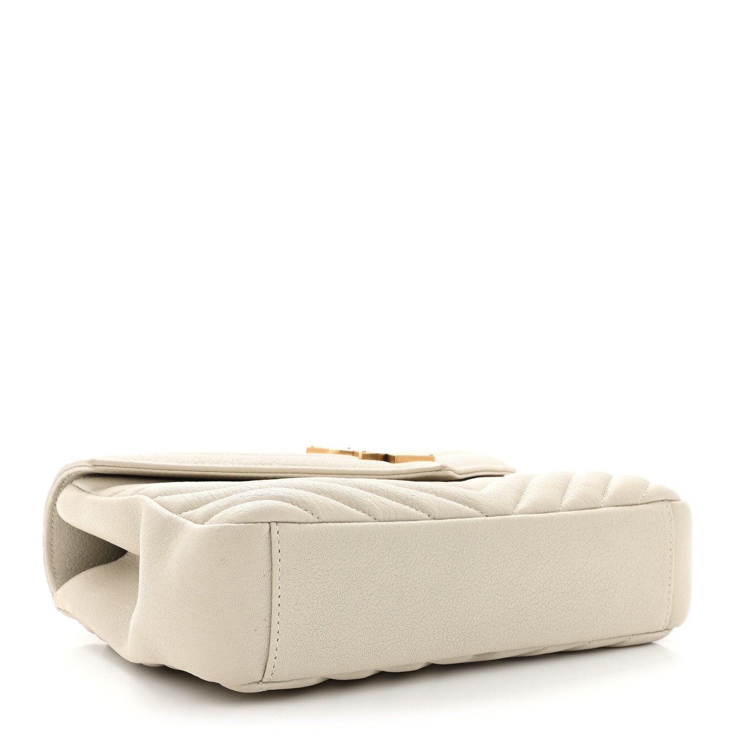 Saint Laurent Sheepskin Matelasse Chevron Monogram Medium College Bag Crema Soft 4 of 14
