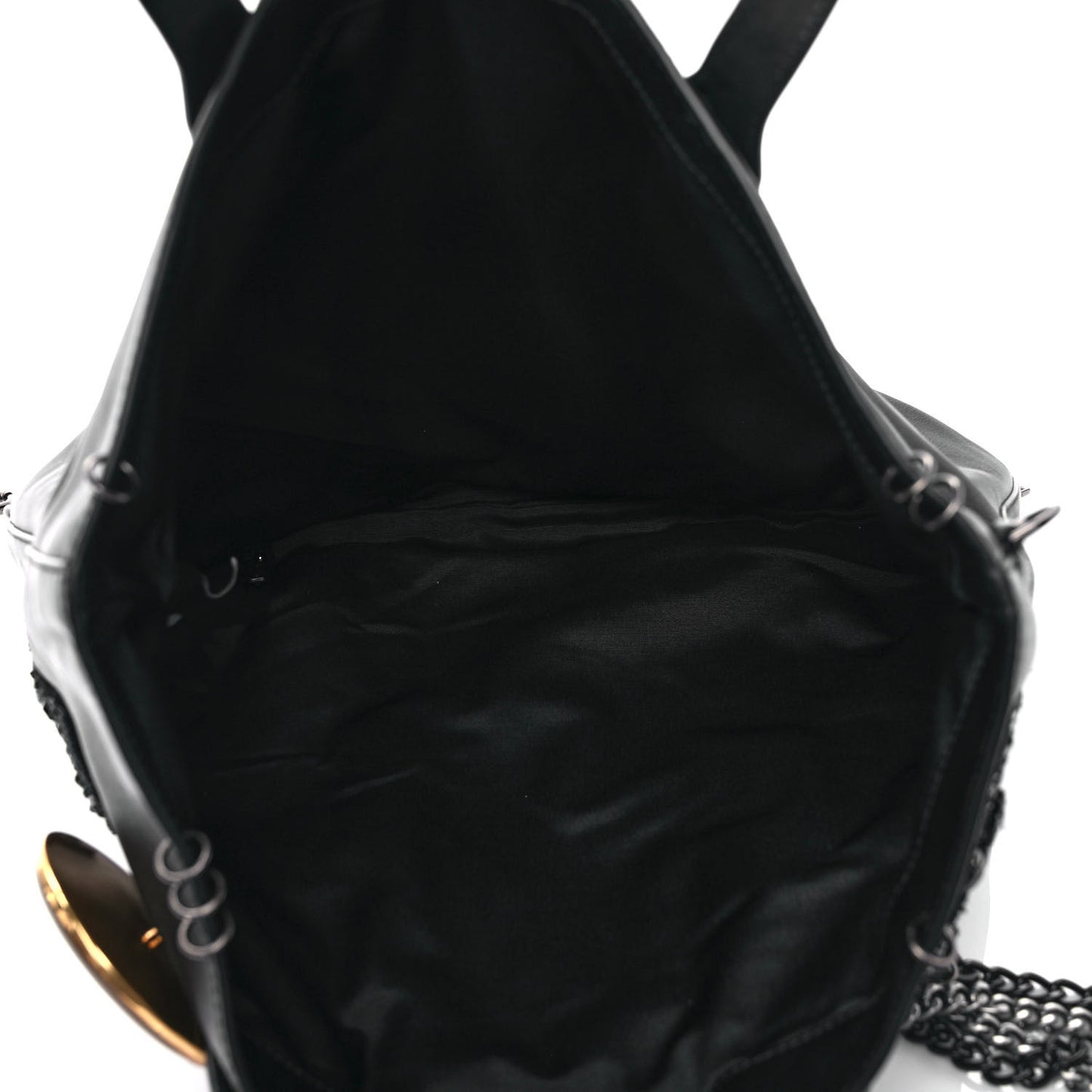Calfskin Large Wingman Badges Shopping Tote Black