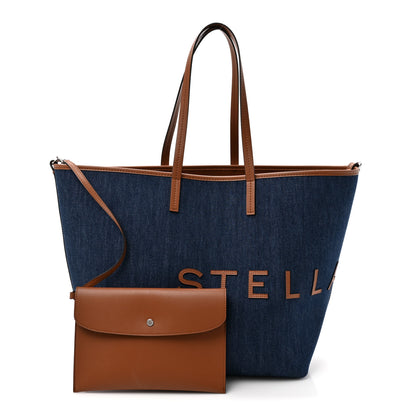 Stella McCartney Denim Logo Tote Blue 3 of 14