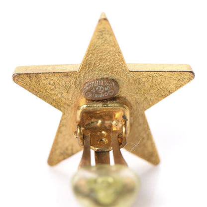 Chanel Enamel CC Star Clip On Earrings Gold Yellow 4 of 4