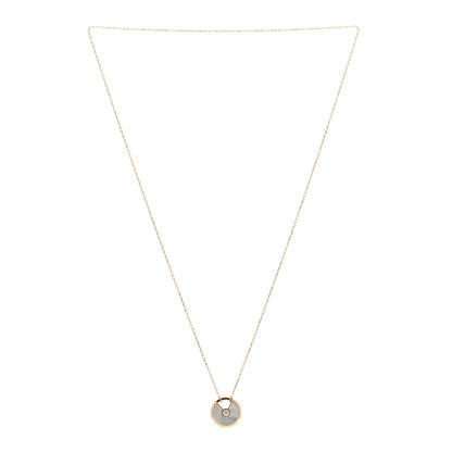 Cartier 18K Yellow Gold Diamond Mother of Pearl SM Amulette de Cartier Pendant Necklace 2 of 4