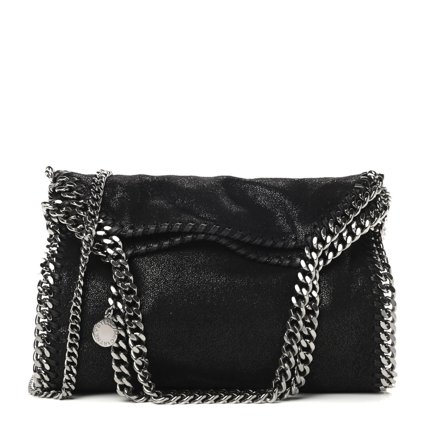 Shaggy Deer Mini Falabella Fold Over Tote Black