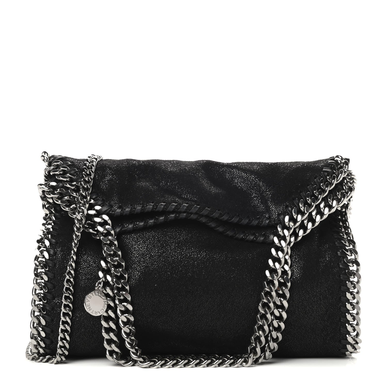 Stella McCartney Shaggy Deer Mini Falabella Fold Over Tote Black 1 of 10