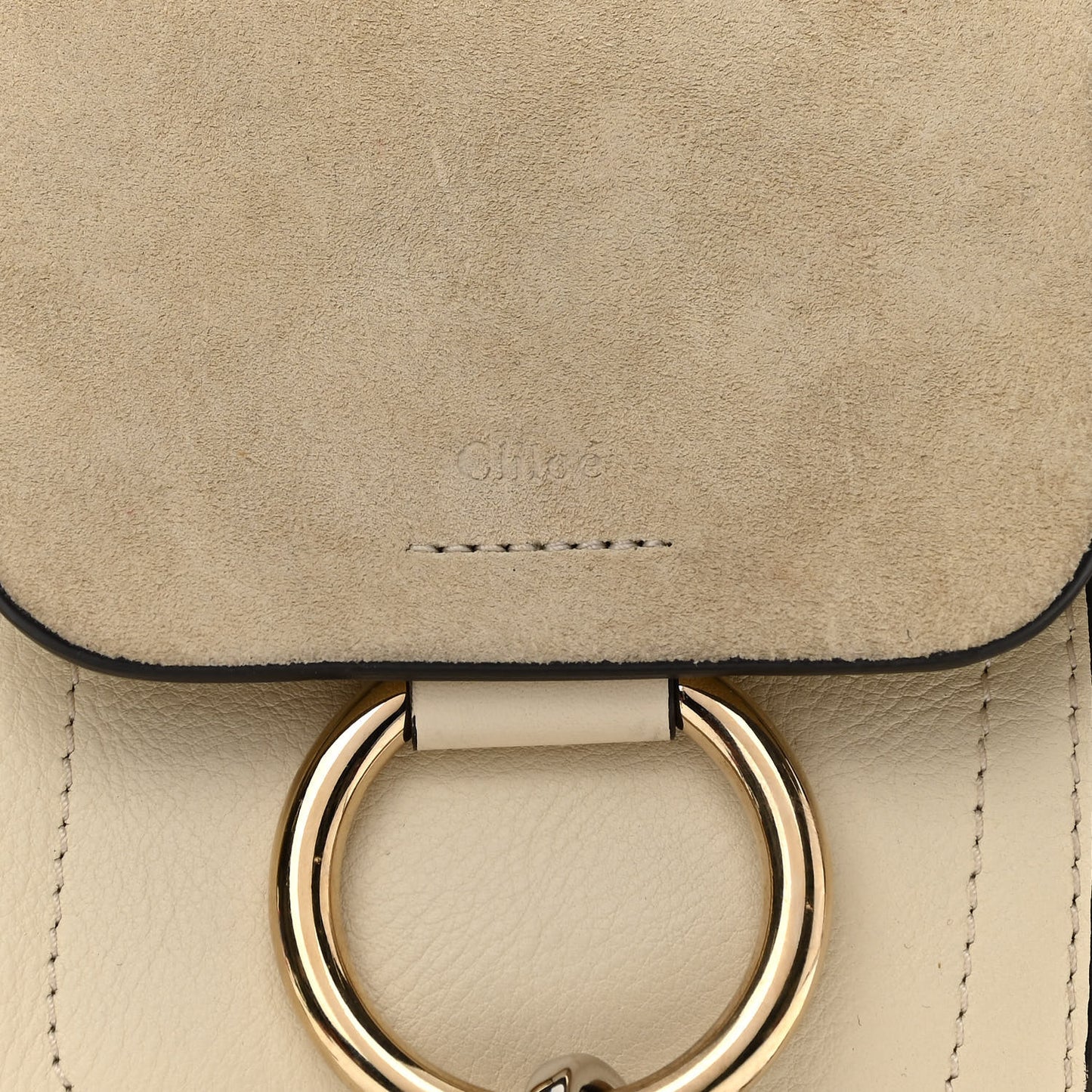 Suede Calfskin Mini Faye Backpack Off White