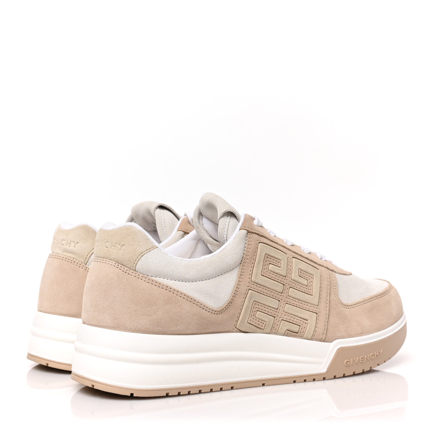 Suede 4G Logo Low Top Sneakers 43 Beige
