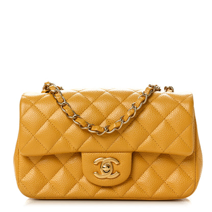 Chanel Caviar Quilted Mini Rectangular Flap Yellow 1 of 10