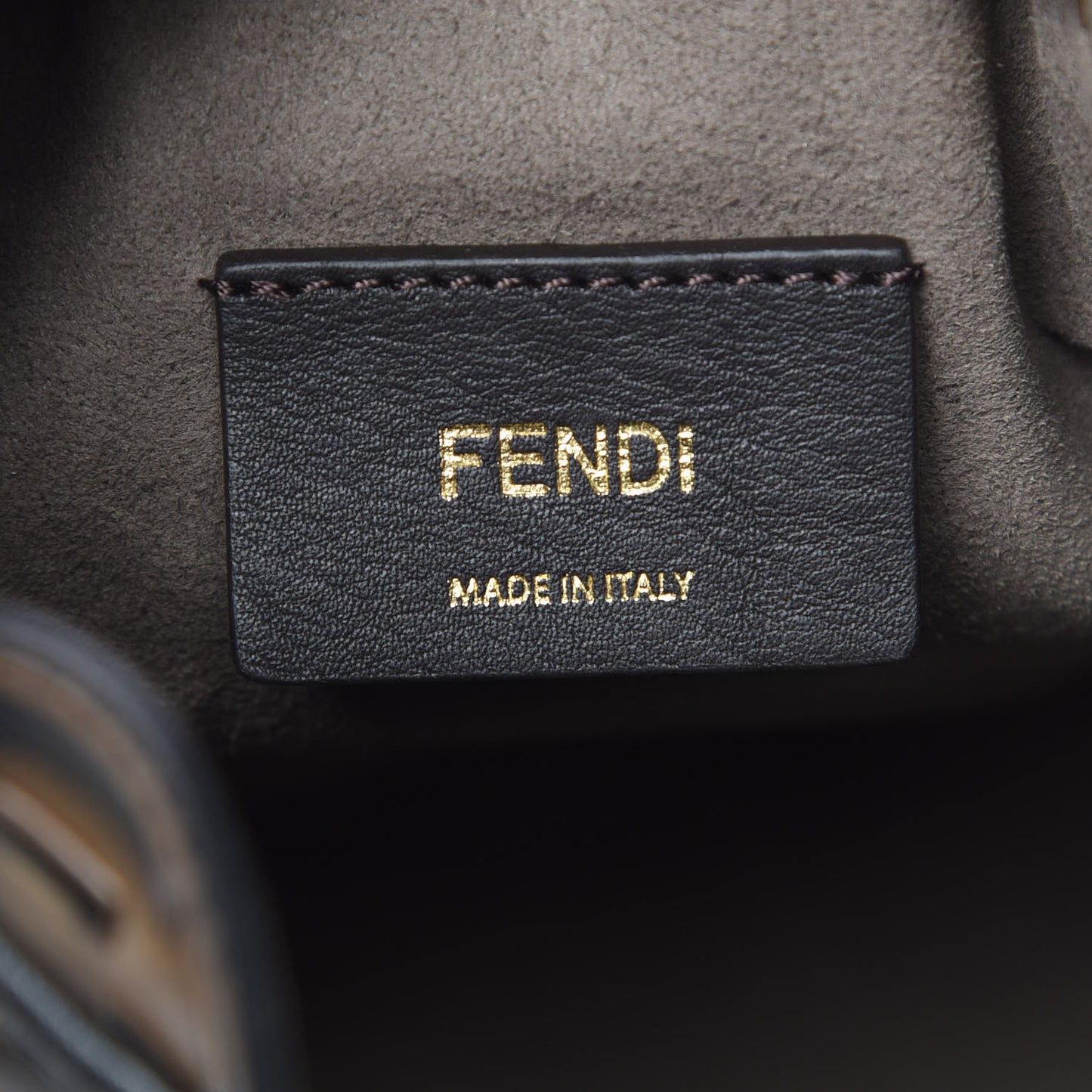 Vitello Liberty F is Fendi Bi-Color FF 1974 Embossed Mini Mon Tresor Bucket Bag Maya Black