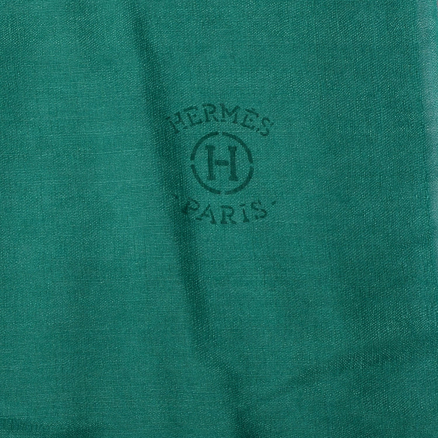 Hermes Cashmere Silk Plume Unie Stole Emerald Green 4 of 5