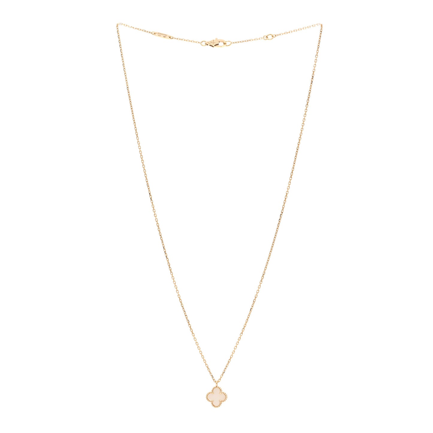 18K Yellow Gold Mother of Pearl Sweet Alhambra Pendant Necklace
