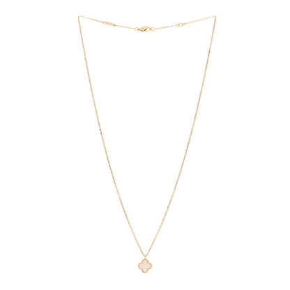 Van Cleef & Arpels 18K Yellow Gold Mother of Pearl Sweet Alhambra Pendant Necklace 3 of 4